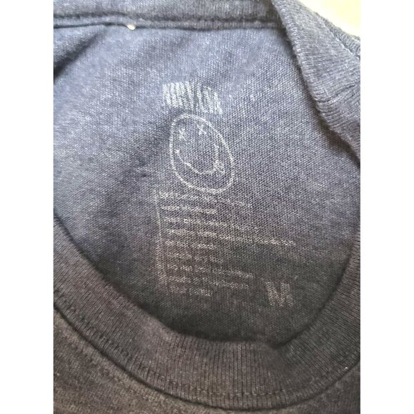 Nirvana Vintage Style Graphic T-Shirt Smiley Logo Print Blue & Yellow Medium - Picture 7 of 7